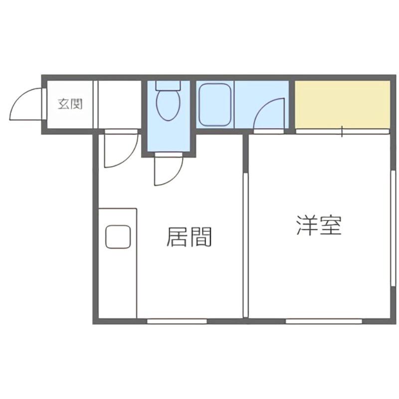 プライマリハウス(1DK/2階)の間取り写真