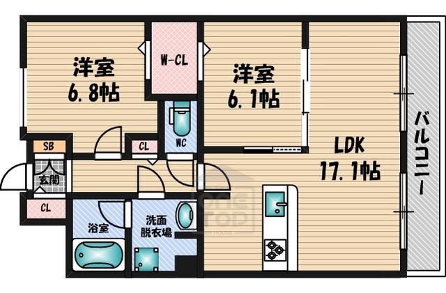 フェアリーガーデン(2LDK/1階)の間取り写真