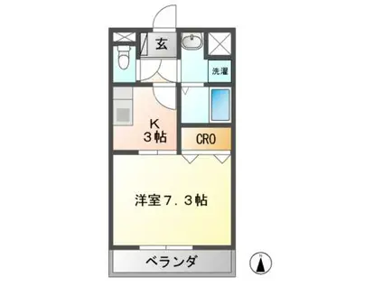 HYDE PARK(1K/3階)の間取り写真