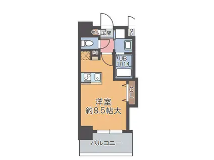 ラグゼ江戸堀(ワンルーム/9階)の間取り写真