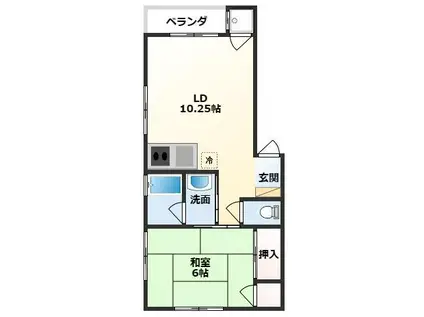 メゾン・北葉(1DK/2階)の間取り写真