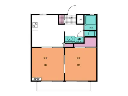 たんぽぽの詞I(2DK/1階)の間取り写真