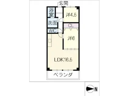 第2SSマンション(2LDK/1階)の間取り写真