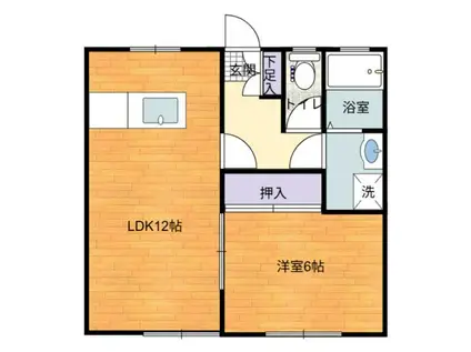 宮野ハイツ(1LDK/2階)の間取り写真