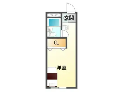 ソレイユ青垣(ワンルーム/1階)の間取り写真