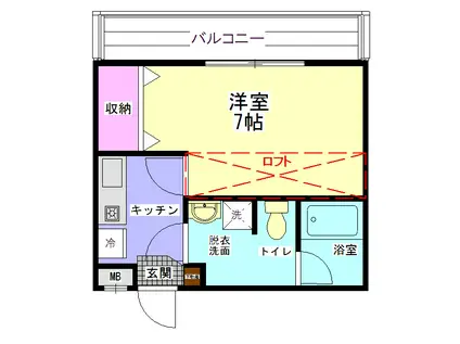 チェリーパイIII(1K/3階)の間取り写真