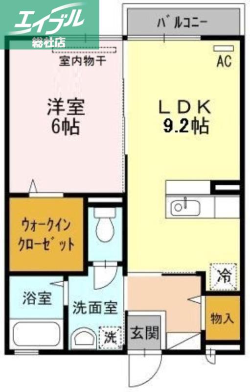 ノールヴィラージュ(1LDK/2階)の間取り写真