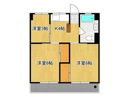 フェリオ甲府北口(3K/1階)の間取り写真