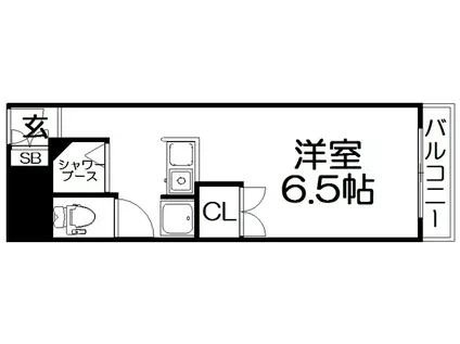 セジュールなにわ(ワンルーム/5階)の間取り写真
