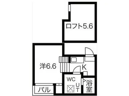 グランドゥール(1K/1階)の間取り写真