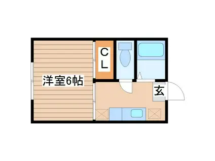 パナハイツ工藤I(1K/2階)の間取り写真