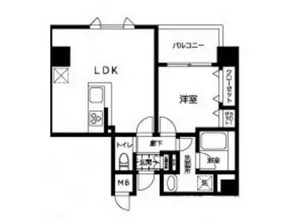 JUTOWER FRONT北斎ストリート(1LDK/9階)の間取り写真