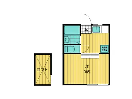 ラビリンス旭が丘(ワンルーム/1階)の間取り写真