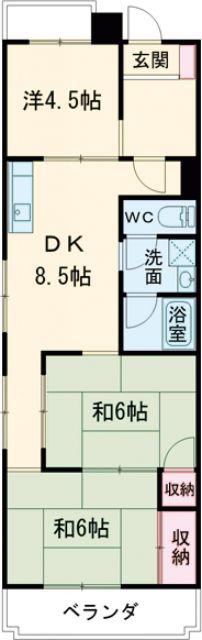 グランドハイツ豊(3LDK/3階)の間取り写真