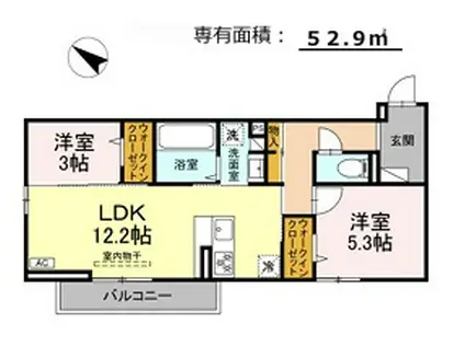 COMFORT LIFEII(2LDK/3階)の間取り写真