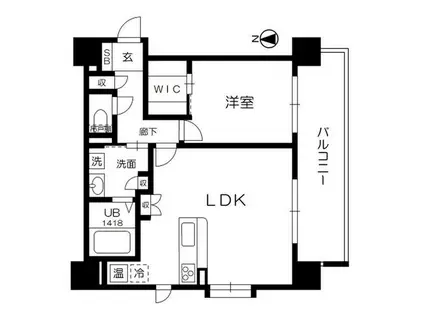 CASA FELICE(1LDK/7階)の間取り写真