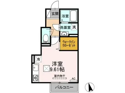 ウィットPSI(ワンルーム/1階)の間取り写真