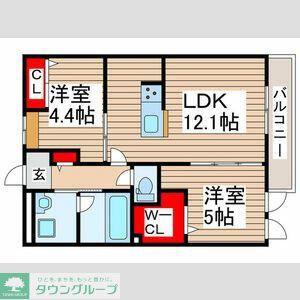 RICHESSE(2LDK/3階)の間取り写真