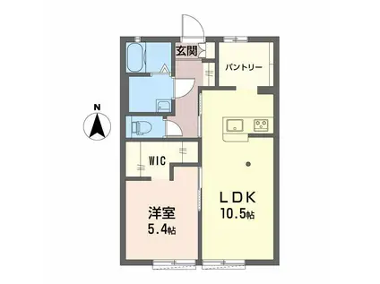 ブラセール加茂(1LDK/1階)の間取り写真