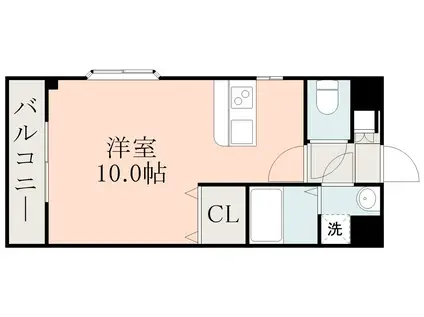 ヒルサイドガーデンI(ワンルーム/1階)の間取り写真