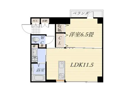 ラヴァーズ武岡(1LDK/2階)の間取り写真