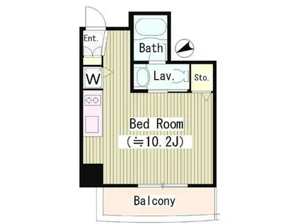 グリーンヒルズ河田町(ワンルーム/6階)の間取り写真