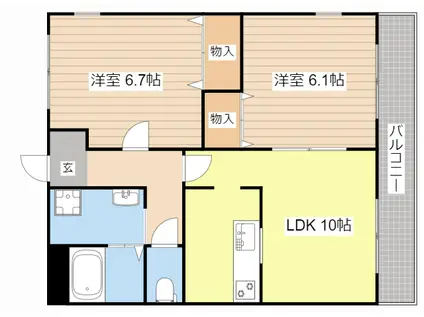 バローゼ8(2LDK/1階)の間取り写真