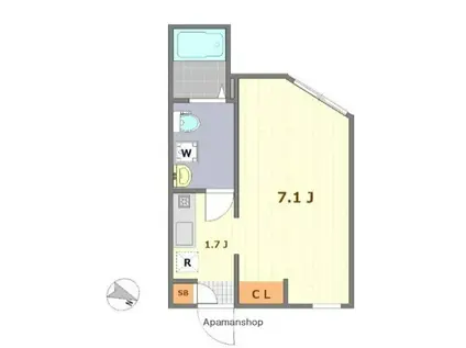 パピヨンII(ワンルーム/1階)の間取り写真