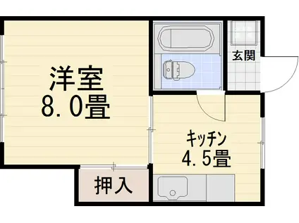 ミヤハイツ(1K/2階)の間取り写真
