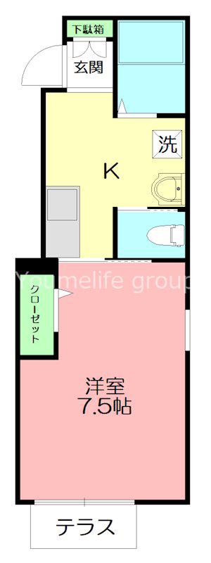 マーメゾン(1K/1階)の間取り写真