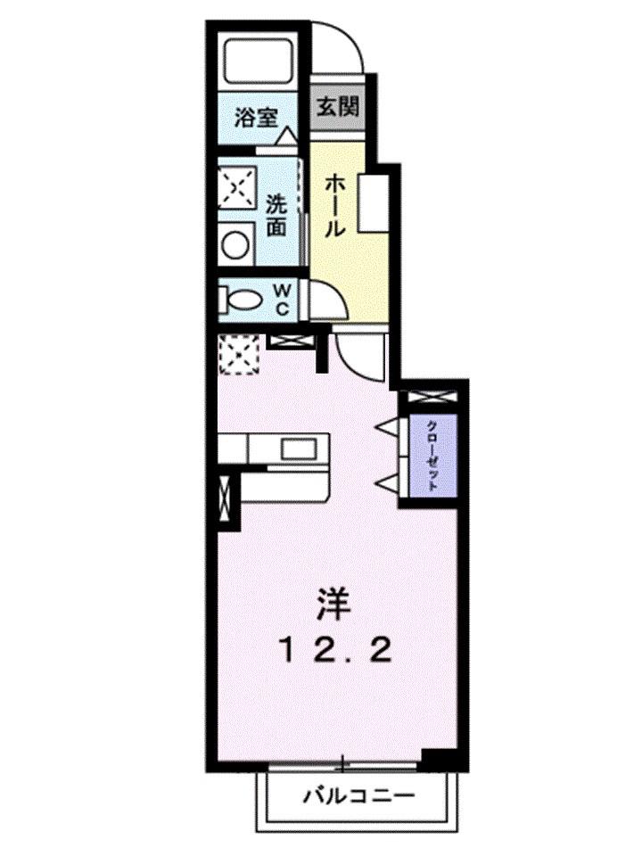 シトラスイン(ワンルーム/1階)の間取り写真