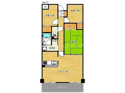 ドミールまつなみ(3LDK/5階)の間取り写真