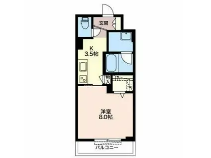 パインテール・セコンド(1K/1階)の間取り写真