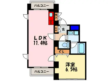 FLATS TSUKAMOTO(1LDK/5階)の間取り写真