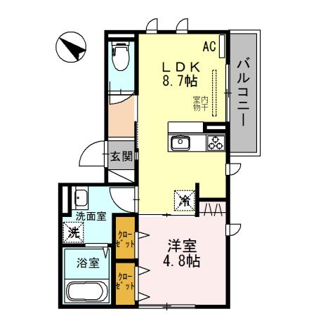 アトール恵比須(1LDK/2階)の間取り写真