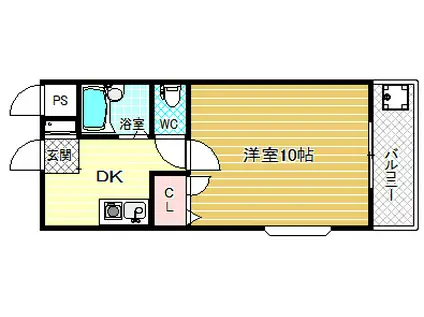 コンフォール林別館(1K/2階)の間取り写真
