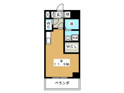 フラワーパーク(ワンルーム/1階)の間取り写真