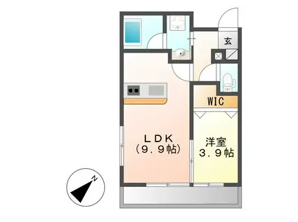 ボナール葵(1LDK/3階)の間取り写真