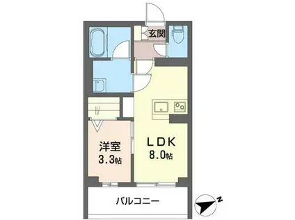 オクトテミス(1LDK/3階)の間取り写真