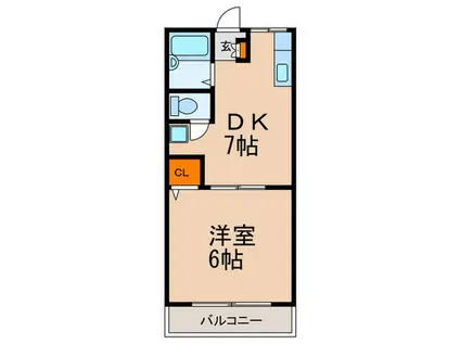 アンシャンテ(1DK/2階)の間取り写真