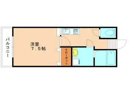 イデアハイツVI(1K/2階)の間取り写真