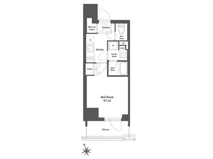 ザ・ゲートハウス浅草雷門(1K/10階)の間取り写真