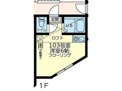 ユナイト大口アダムランバート(ワンルーム/1階)の間取り写真