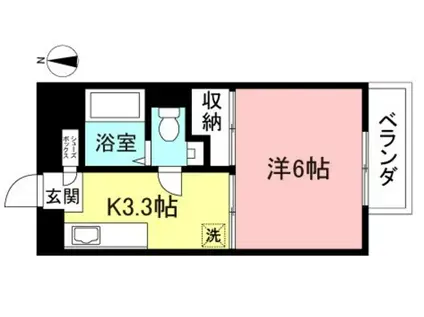 グローバルキカク(1K/2階)の間取り写真