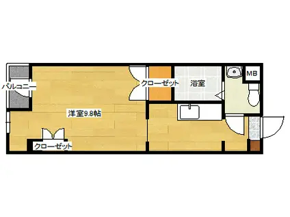 ソルヴェール舟入本町(ワンルーム/10階)の間取り写真