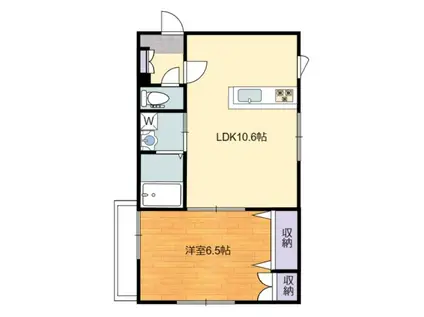 北原町へーベルメゾン(1LDK/3階)の間取り写真