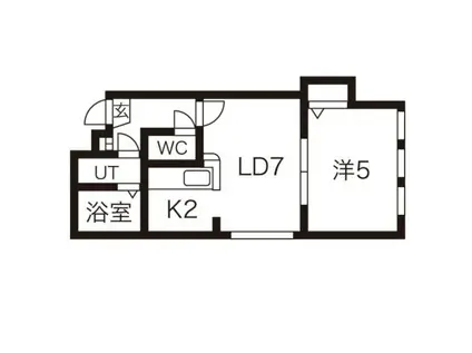ドリームハウス豊平(1LDK/3階)の間取り写真