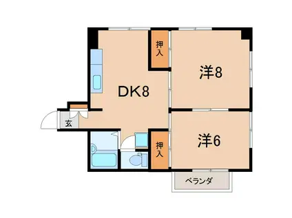 シエナ福島(2DK/3階)の間取り写真