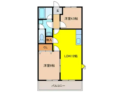 サンライズ御宿(2LDK/1階)の間取り写真