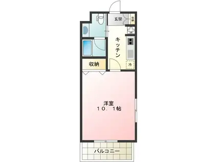 グレースフル(1K/3階)の間取り写真